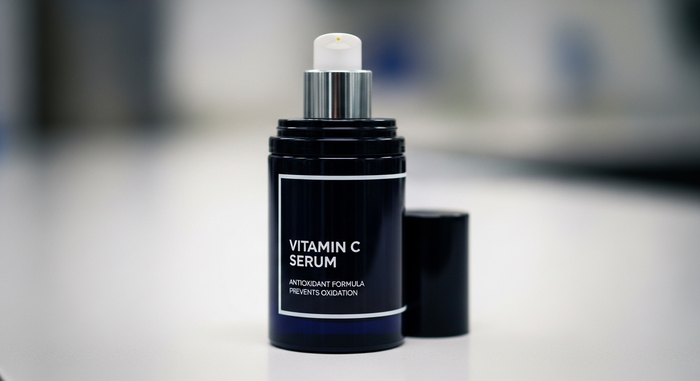 Sérum de Vitamina C: Guía Definitiva para una Piel Radiante 2 Envase opaco y hermetico de serum de vitamina C para evitar su