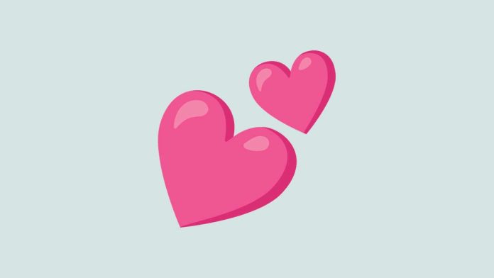 Significado del emoji de dos corazones rosados