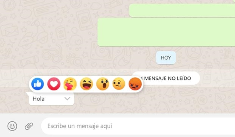 responder mensajes de WhatsApp con emoji