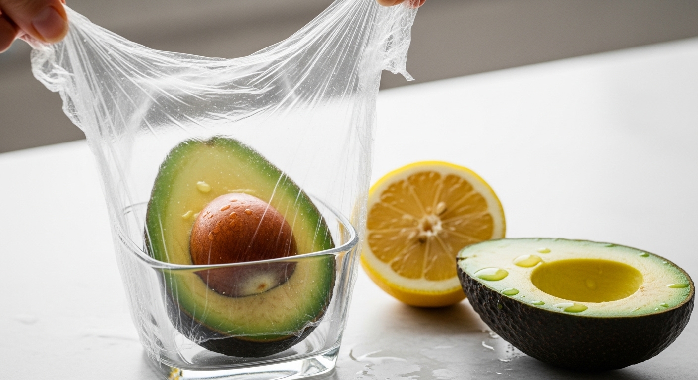 Cómo hacer que los aguacates maduren más rápido (y cómo retrasarlo) 2 Como guardar medio aguacate con film transparente y limon para evitar que se