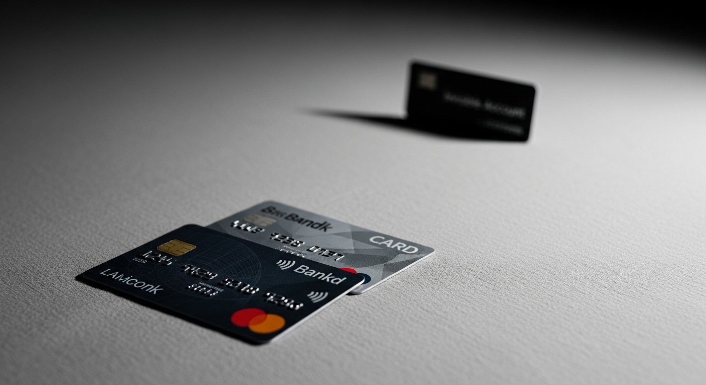 Cómo ahorrar dinero sin darte cuenta (trucos de automatización) 1 Dos tarjetas bancarias de distintos bancos concepto de cuenta de ahorro separada