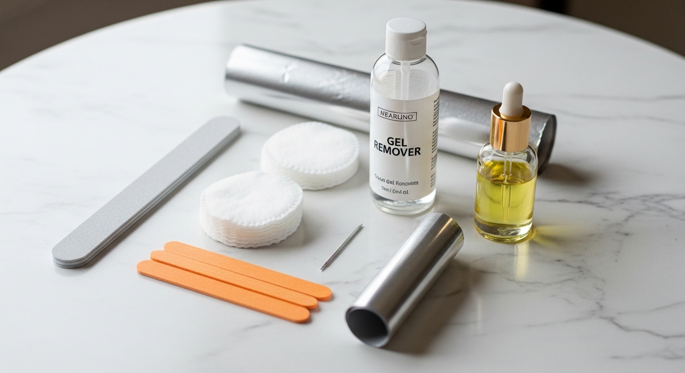 Cómo quitar el esmalte de gel en casa sin arruinar tus uñas 1 Kit completo de materiales necesario para quitar esmalte de gel en casa sin danar las unas