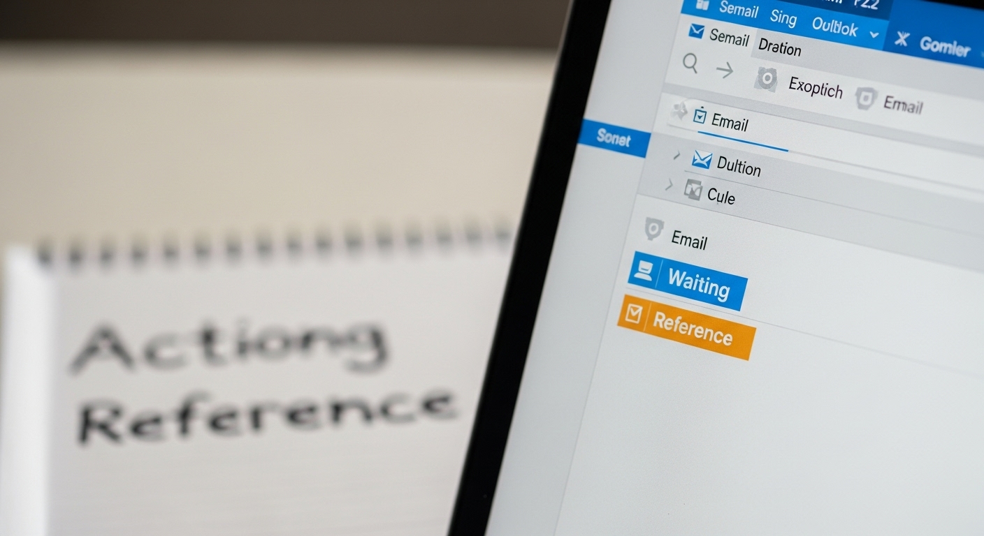 Cómo organizar tu correo electrónico y recuperar el control de tu bandeja de entrada 1 Vista detallada de un cliente de correo electronico organizado con etiquetas de colores Accion Espera Referencia