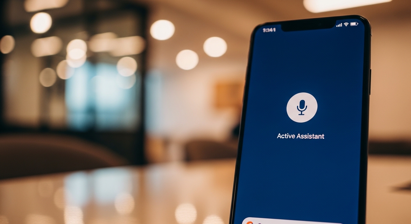 Cómo optimizar tu sitio web para búsqueda por voz en 2025 (y no morir en el intento) 1 Primer plano de movil con asistente de voz activado