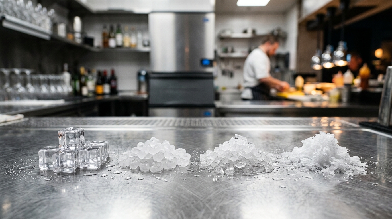 Por Qué Una Máquina de Hielo Profesional Puede Marcar la Diferencia en Hostelería Este Verano 2 Comparativa visual de distintos tipos de hielo profesional