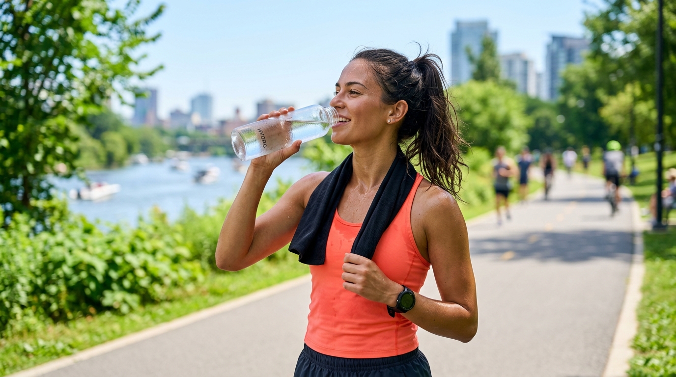 Cómo Cuidar Tu Sonrisa En Verano Sin Renunciar A Las Vacaciones 2 Persona hidratandose para favorecer la salud oral