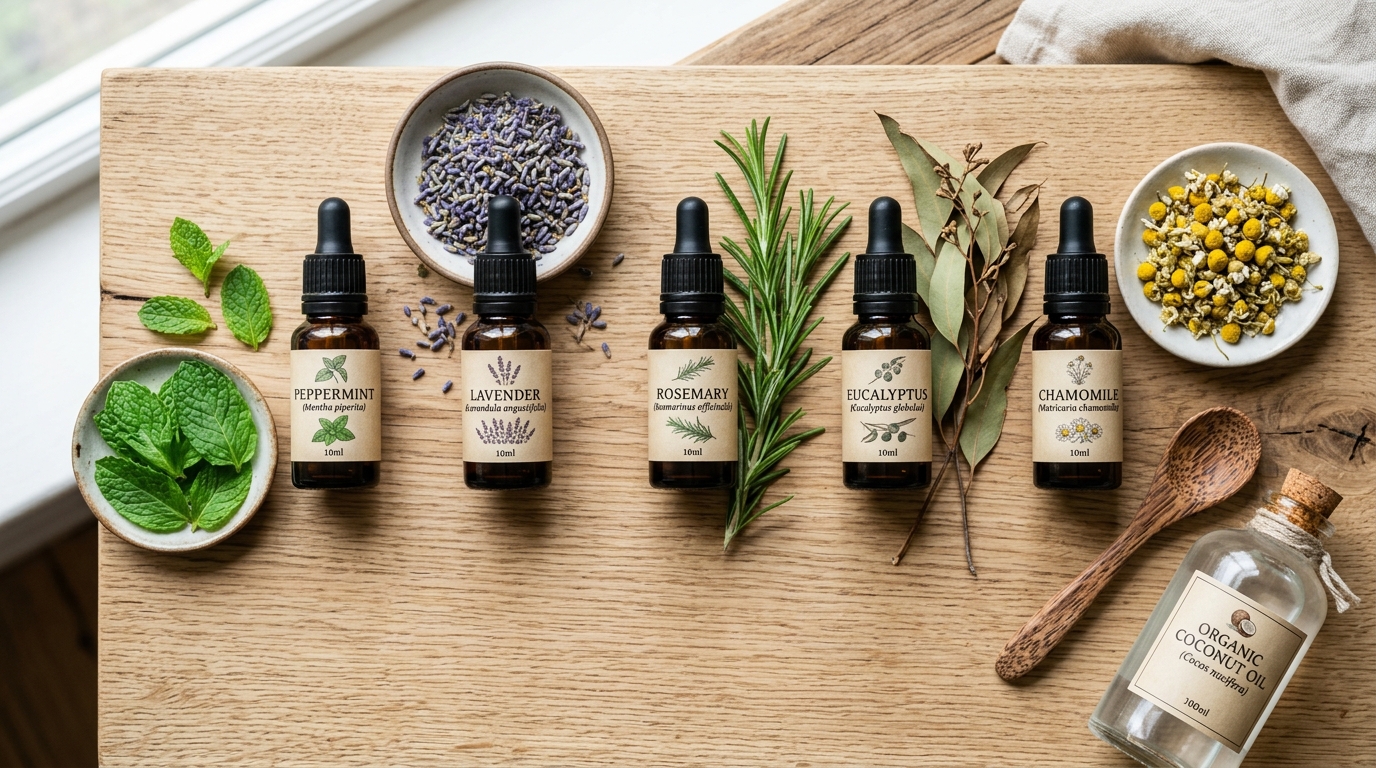 Aceites esenciales para aliviar el dolor de cabeza sin medicamentos 1 Cinco aceites esenciales para el dolor de cabeza con sus plantas de origen