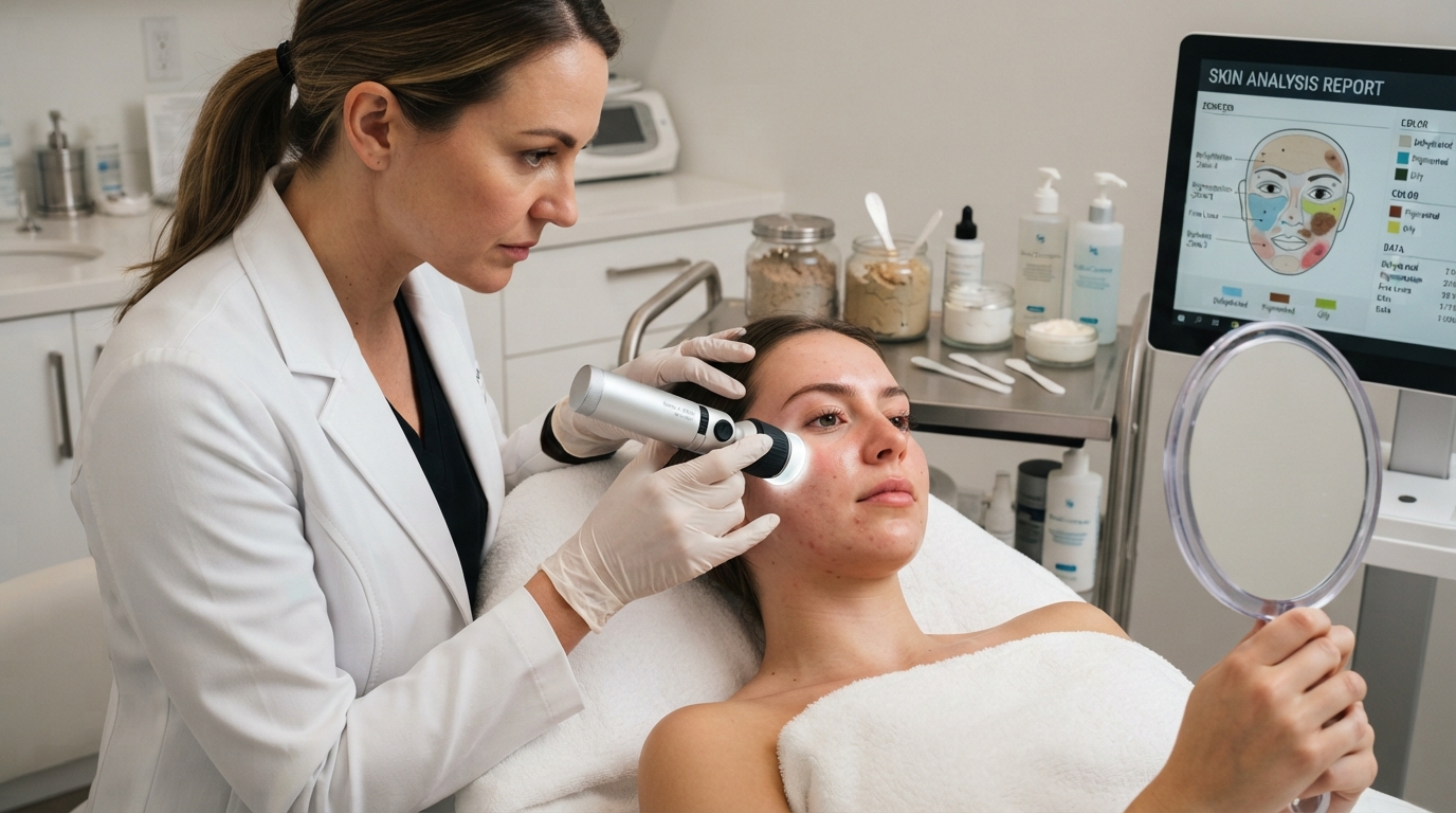Un nuevo concepto de cuidado facial en Granada 1 Analisis detallado de la piel con tecnologia de diagnostico en un centro de estetica de Granada