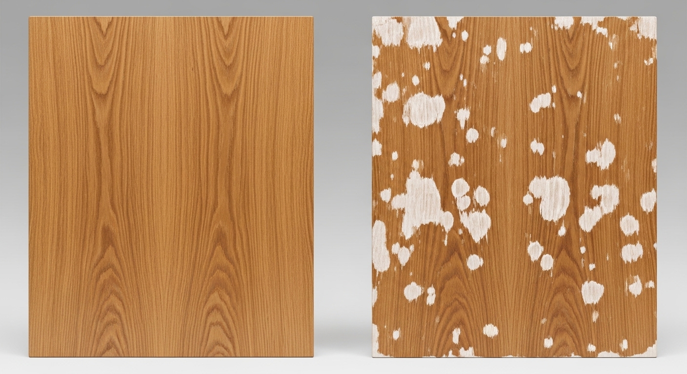 Comparacion de suelo de madera bien cuidado vs danado por agua