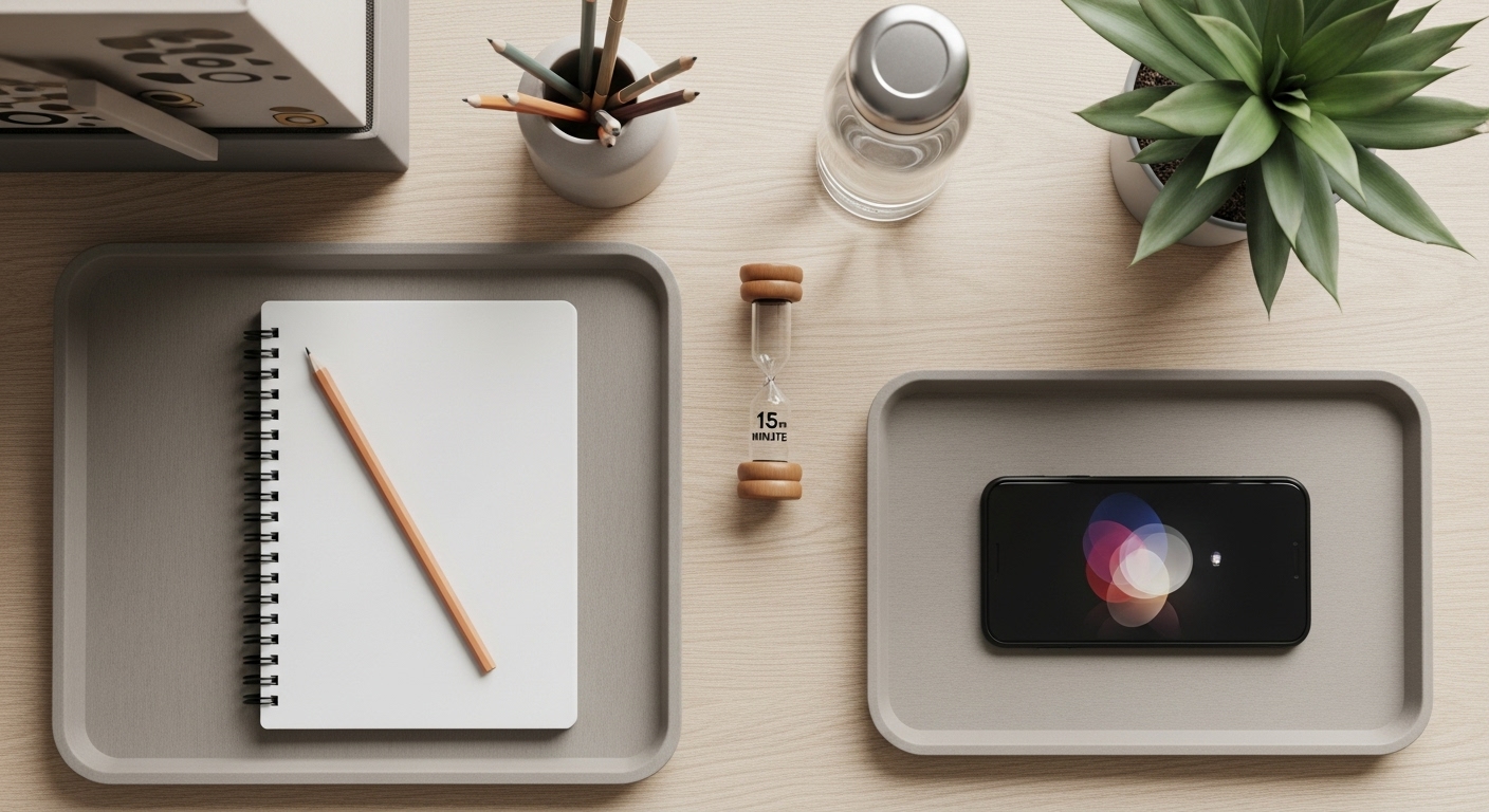 Qué hacer cuando los niños no quieren hacer sus tareas escolares en casa 1 Escritorio minimalista y organizado para el estudio libre de distracciones digitales