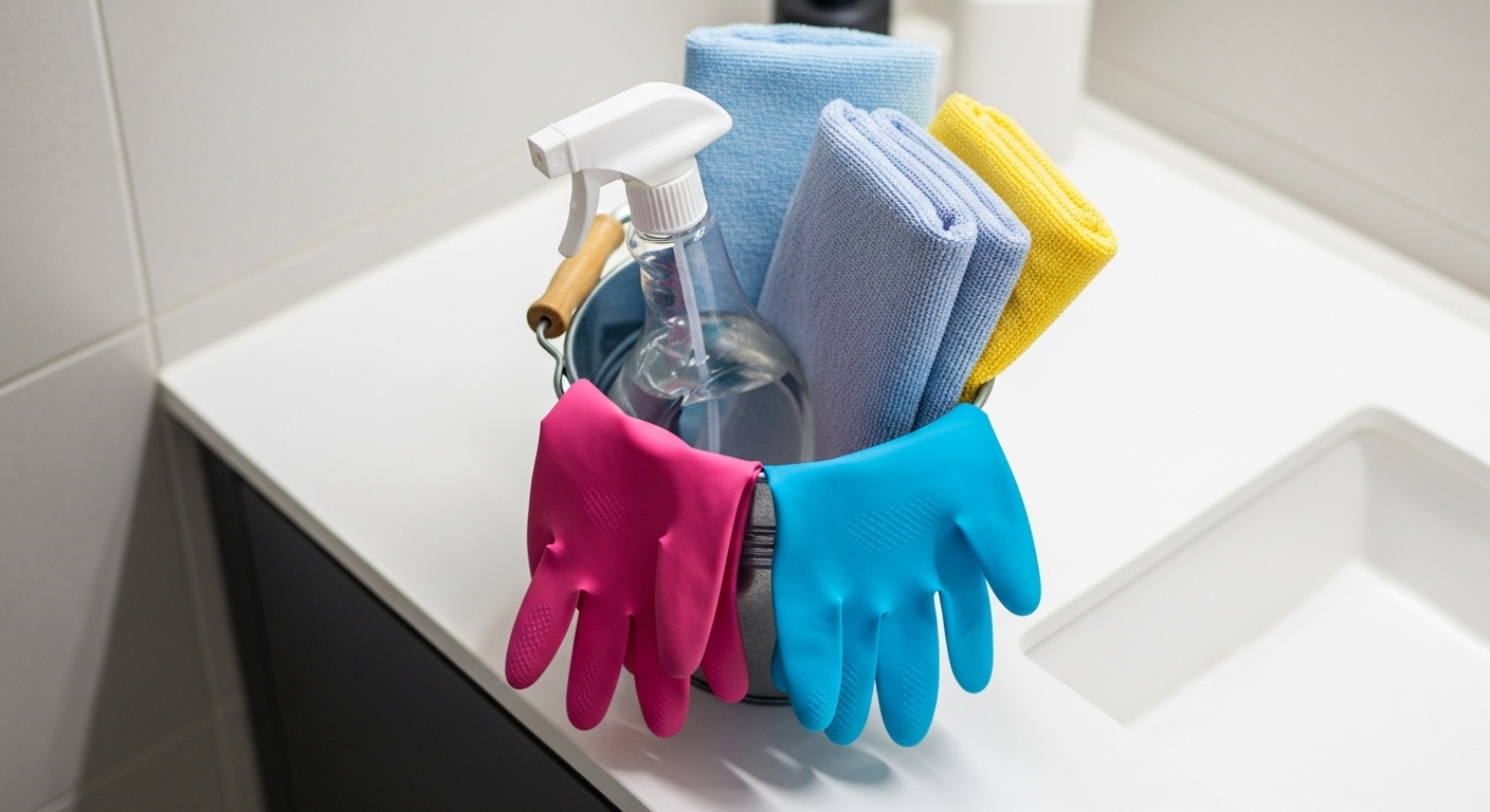 Errores comunes al organizar la casa y cómo solucionarlos con TDAH 2 Kit de limpieza para el bano con todos los elementos necesarios agrupados en un cubo portatil