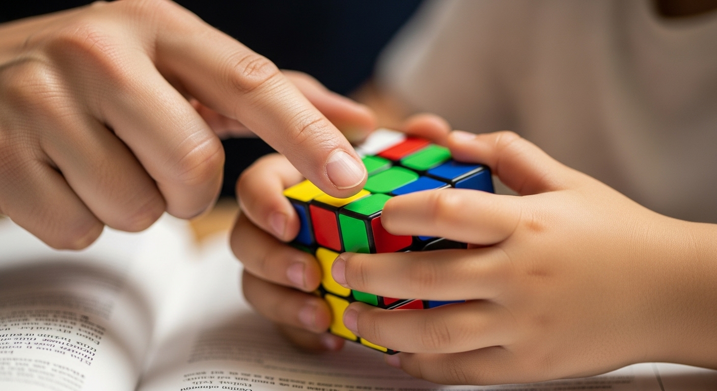 Qué hacer cuando los niños no quieren hacer sus tareas escolares en casa 2 Manos de adulto y nino colaborando para resolver un puzzle simbolizando apoyo en el aprendizaje