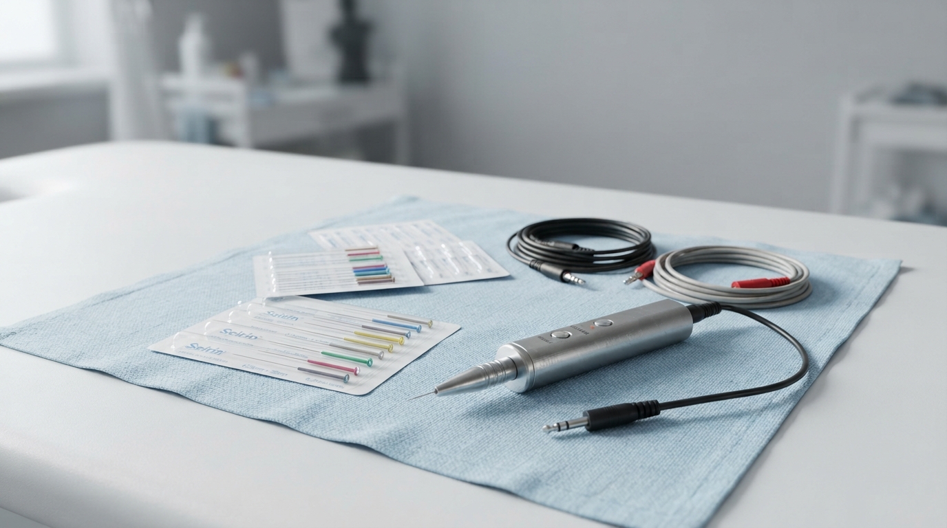 Material de fisioterapia invasiva agujas y dispositivo de electrolisis percutanea