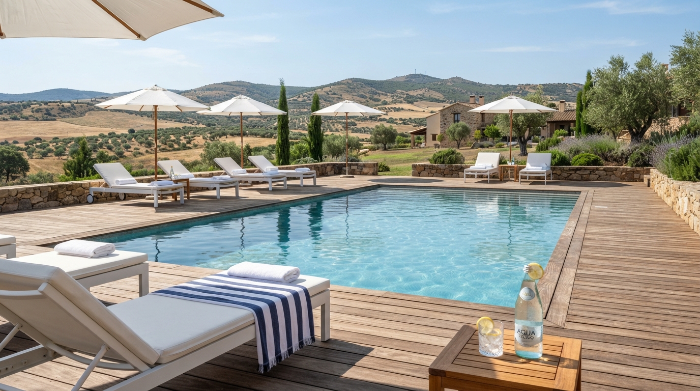 Campoevento: descubre un espacio ideal para eventos y actividades grupales en Toledo 3 Piscina y zona de relax en Campoevento Toledo ideal para eventos de verano