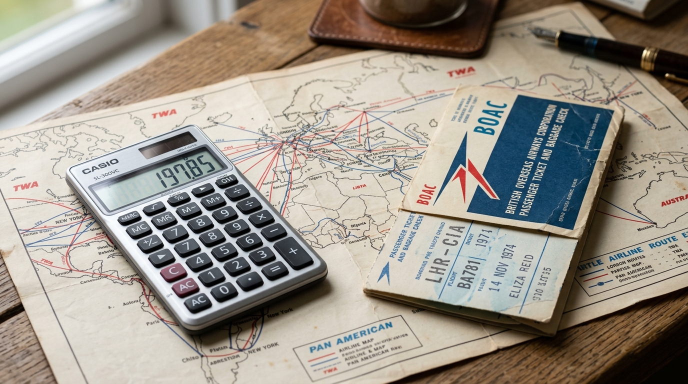 Guía Definitiva para Optimizar Programas de Millas y Puntos 1 Calculadora sobre un mapa de rutas aereas